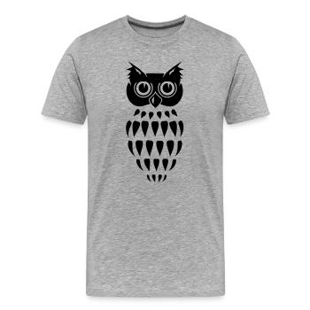stilisierte Eule - Männer Premium Bio T-Shirt - Grau meliert - Vorne - Damien (186cm)