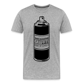 Street art maker flex - T-shirt bio Premium Homme - gris chiné - Devant - Damien (186cm)