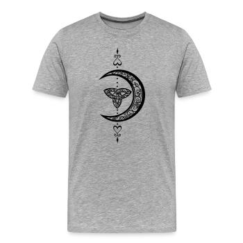 Mond Celtic Trinity Lune - T-shirt bio Premium Homme - gris chiné - Devant - Damien (186cm)