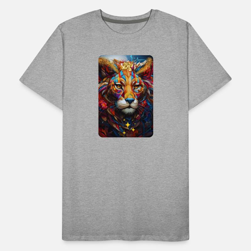 Löwe Pop Art Männer Premium Bio T-Shirt