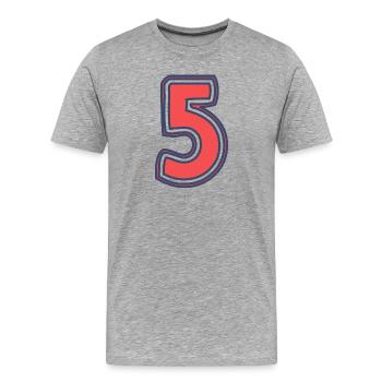 5. 5 JAHRE. 5. JUBILÄUM. 5-JÄHRIGES JUBILÄUM - Männer Premium Bio T-Shirt - Grau meliert - Vorne - Damien (186cm)