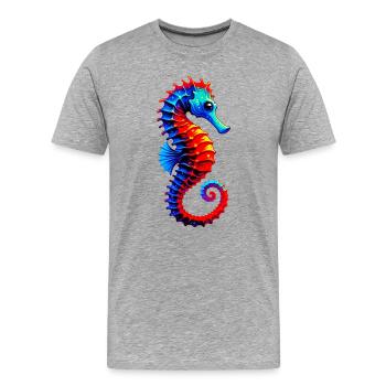 Hippocampe - T-shirt bio Premium Homme - gris chiné - Devant - Damien (186cm)