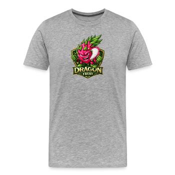 Drachenfrucht-Energetisches Maskottchen - Männer Premium Bio T-Shirt - Grau meliert - Vorne - Damien (186cm)
