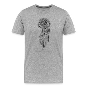 Flower - Männer Premium Bio T-Shirt - Grau meliert - Vorne - Damien (186cm)
