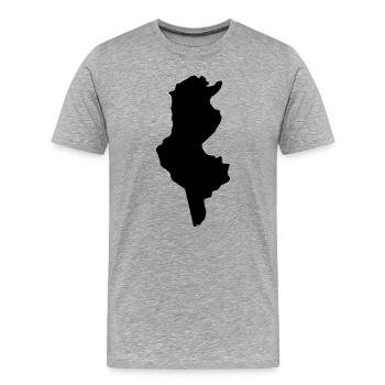 Carte de la Tunisie - T-shirt bio Premium Homme - gris chiné - Devant - Damien (186cm)