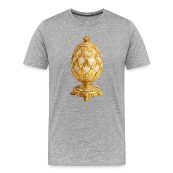 Golden Fabergé Egg Art - Men's Premium Organic T-Shirt - heather grey - Front - Damien (186cm)