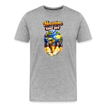 Houston Takeoff: World Missiles - Men's Premium Organic T-Shirt - heather grey - Front - Damien (186cm)