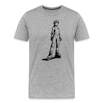 inline skating - Men's Premium Organic T-Shirt - heather grey - Front - Damien (186cm)