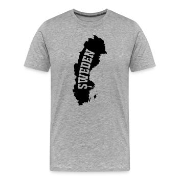 Suède- - T-shirt bio Premium Homme - gris chiné - Devant - Damien (186cm)