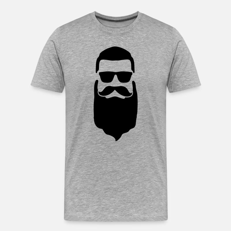 Bart - Männer Premium Bio T-Shirt - Grau meliert