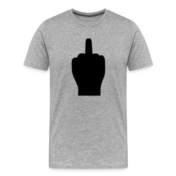 Finger salute - Men's Premium Organic T-Shirt - heather grey - Front - Damien (186cm)