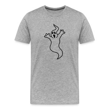 ghost haunt horror monster halloween ghost gru - Men's Premium Organic T-Shirt - heather grey - Front - Damien (186cm)