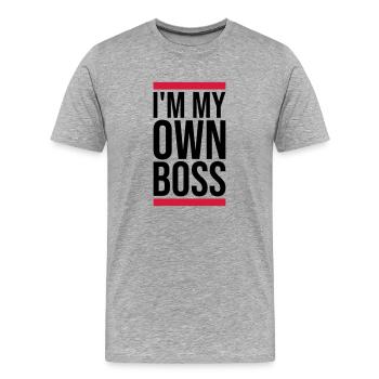 My Own Boss - Men's Premium Organic T-Shirt - heather grey - Front - Damien (186cm)