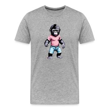 Gorilla Boxer Boxen - Männer Premium Bio T-Shirt - Grau meliert - Vorne - Damien (186cm)
