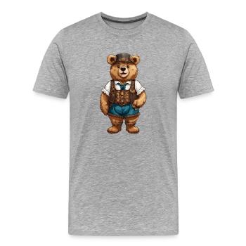 Lederhosen / Animal / Traditional costume / Tradition / Bear - Men's Premium Organic T-Shirt - heather grey - Front - Damien (186cm)