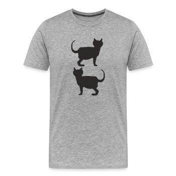 katzen schwarz - Männer Premium Bio T-Shirt - Grau meliert - Vorne - Damien (186cm)