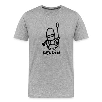 heldin - Männer Premium Bio T-Shirt - Grau meliert - Vorne - Damien (186cm)