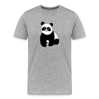 Mignon Kawaii Chibi Panda - T-shirt bio Premium Homme - gris chiné - Devant - Damien (186cm)