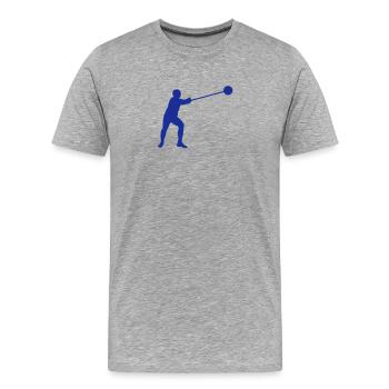 hammer throw athlete silhouette2 - Men's Premium Organic T-Shirt - heather grey - Front - Damien (186cm)