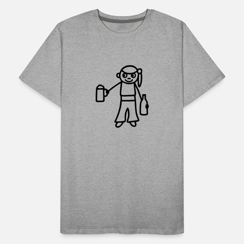 Strichmännchen Bier Männer Premium Bio T-Shirt