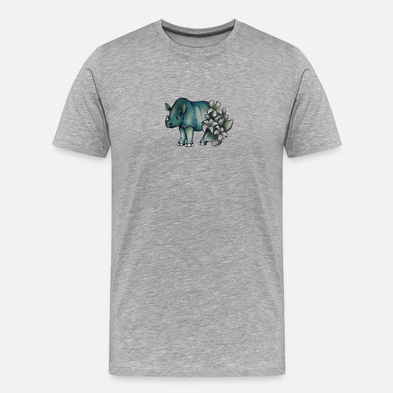Java-Nashorn - Männer Premium Bio T-Shirt - Grau meliert