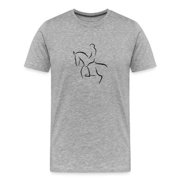 dressage - T-shirt bio Premium Homme - gris chiné - Devant - Damien (186cm)