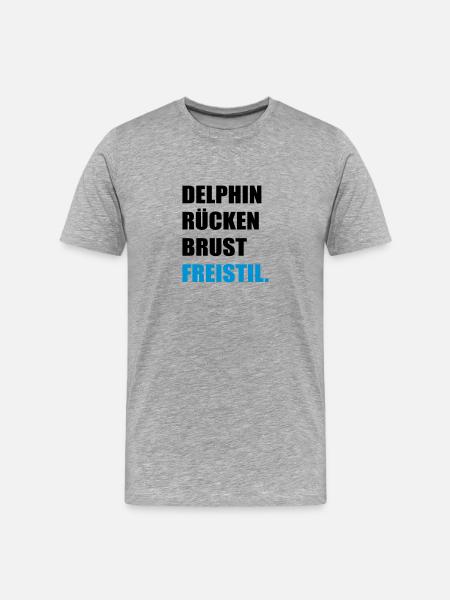 schwimmen - Männer Premium Bio T-Shirt - Grau meliert
