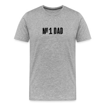 No 1 Dad - Papa ist der Beste - Männer Premium Bio T-Shirt - Grau meliert - Vorne - Damien (186cm)