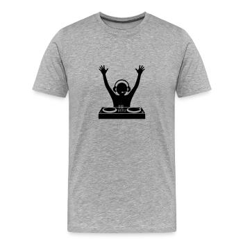 DJ Platines Soirée - T-shirt bio Premium Homme - gris chiné - Devant - Damien (186cm)