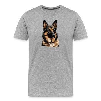 schäferhund - Männer Premium Bio T-Shirt - Grau meliert - Vorne - Damien (186cm)