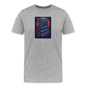 Futuristic electronic music device - Men's Premium Organic T-Shirt - heather grey - Front - Damien (186cm)