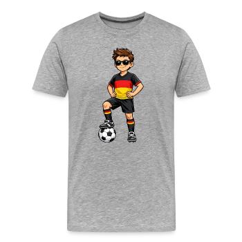 Soccer Boy Allemagne Fan Drapeau allemand - T-shirt bio Premium Homme - gris chiné - Devant - Damien (186cm)