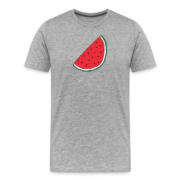 Palestine libre - T-shirt bio Premium Homme - gris chiné - Devant - Damien (186cm)