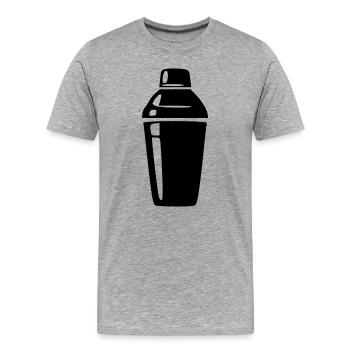Cocktail Shaker Cocktailbar Geschenk Barkeeper - Männer Premium Bio T-Shirt - Grau meliert - Vorne - Damien (186cm)