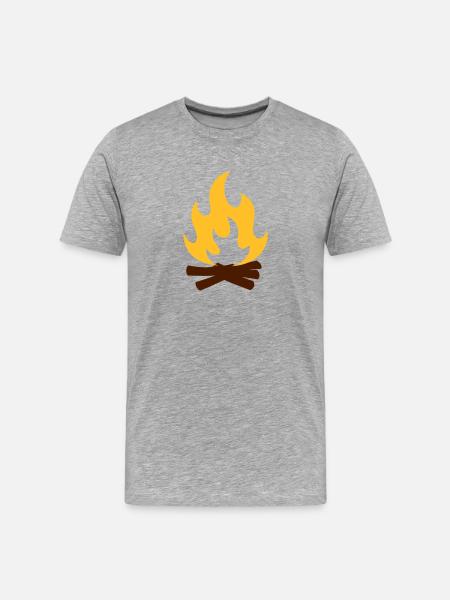 Campfire - Männer Premium Bio T-Shirt - Grau meliert
