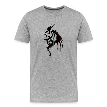 Drachen Tribal Tattoo Form 2004 Uuu w - Männer Premium Bio T-Shirt - Grau meliert - Vorne - Damien (186cm)