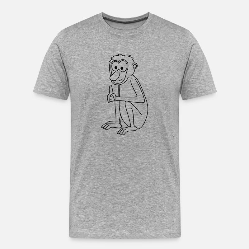 Affe comic Tier - Männer Premium Bio T-Shirt - Grau meliert