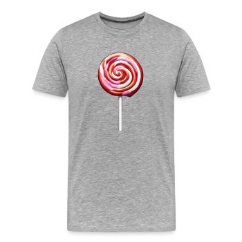 Sucette / Sucette / Bonbons / Lécher / Mignon - T-shirt bio Premium Homme - gris chiné - Devant - Damien (186cm)