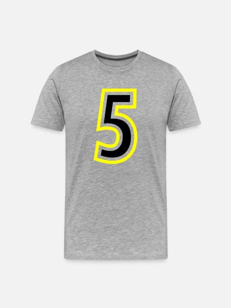 5 Number College - Men's Premium Organic T-Shirt - heather grey