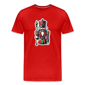 Weihnachtsfigur - Männer Premium Bio T-Shirt - Rot - Vorne - Damien (186cm)