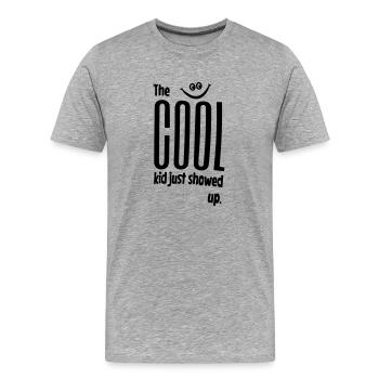 das coole Kind ist einfach aufgetaucht - Männer Premium Bio T-Shirt - Grau meliert - Vorne - Damien (186cm)