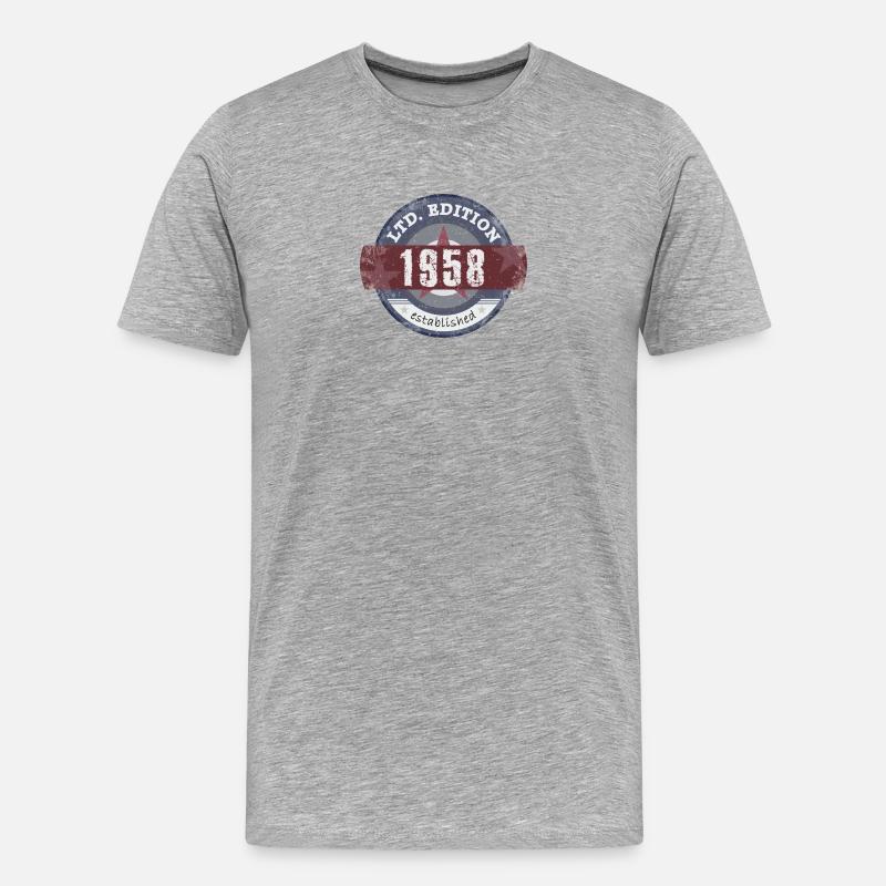 LtdEdition 1958 - Männer Premium Bio T-Shirt - Grau meliert