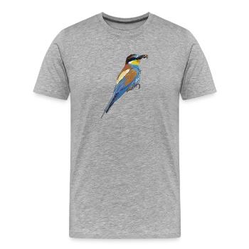 bir D691 - T-shirt bio Premium Homme - gris chiné - Devant - Damien (186cm)