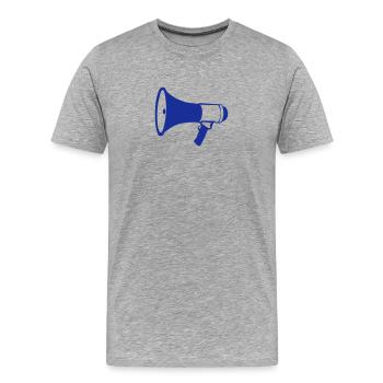 porte voix megaphone 2202 - T-shirt bio Premium Homme - gris chiné - Devant - Damien (186cm)