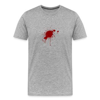 Blood Spatter From A Bullet Wound - Men's Premium Organic T-Shirt - heather grey - Front - Damien (186cm)