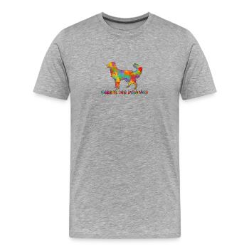Pyrenean Shepherd Multicolor Gesicht rasiert - Männer Premium Bio T-Shirt - Grau meliert - Vorne - Damien (186cm)