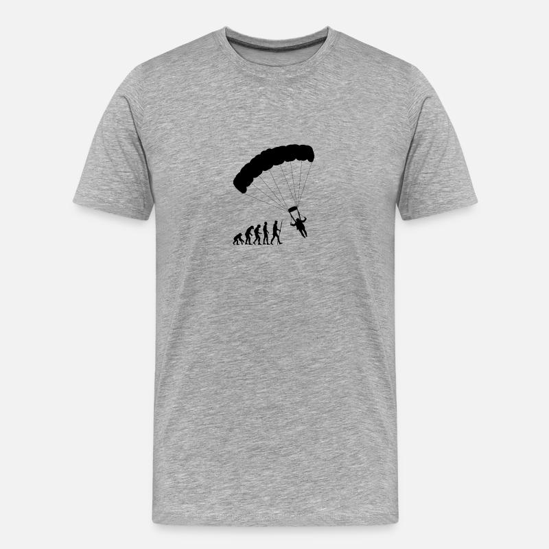 Evolution Gleitschirm - Männer Premium Bio T-Shirt - Grau meliert