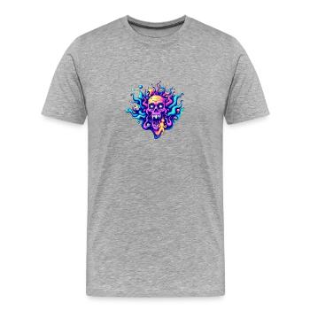 Skull - Männer Premium Bio T-Shirt - Grau meliert - Vorne - Damien (186cm)