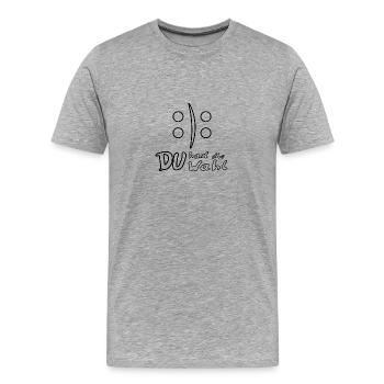 :): Du hast die Wahl! - Männer Premium Bio T-Shirt - Grau meliert - Vorne - Damien (186cm)