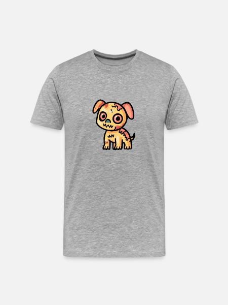 Dog Halloween Comic Zombie - Men's Premium Organic T-Shirt - heather grey